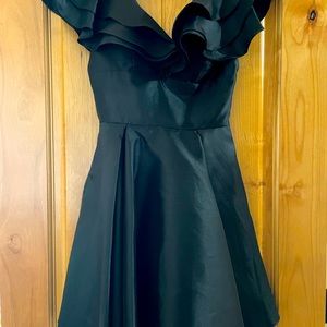 SherrI Hill size 2 Black satin cocktail dress